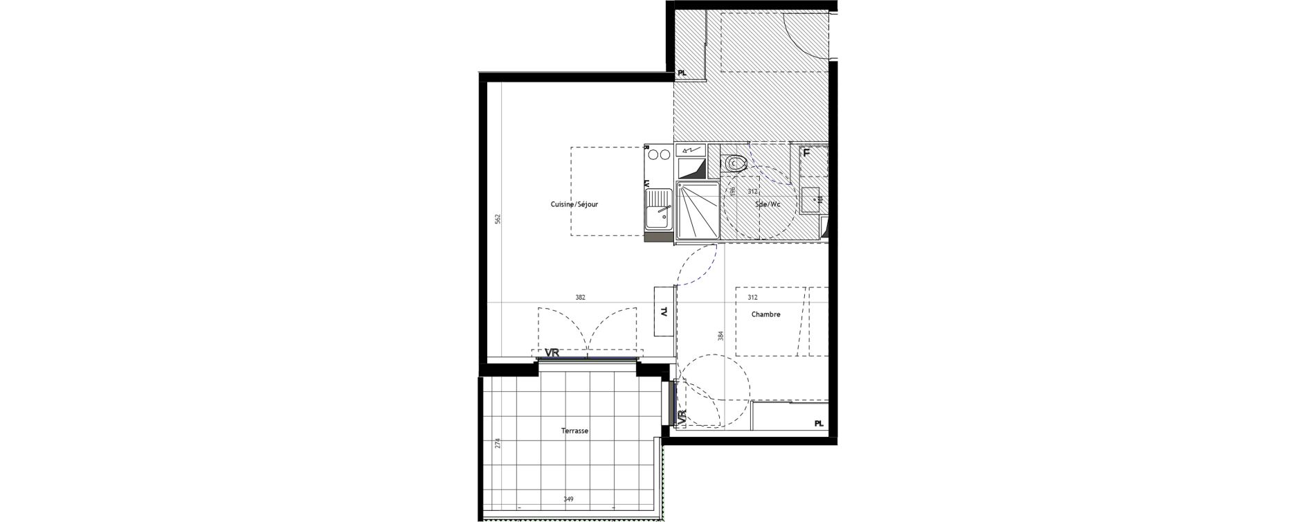 Appartement T2 meubl&eacute; de 47,10 m2 &agrave; Mauguio Centre