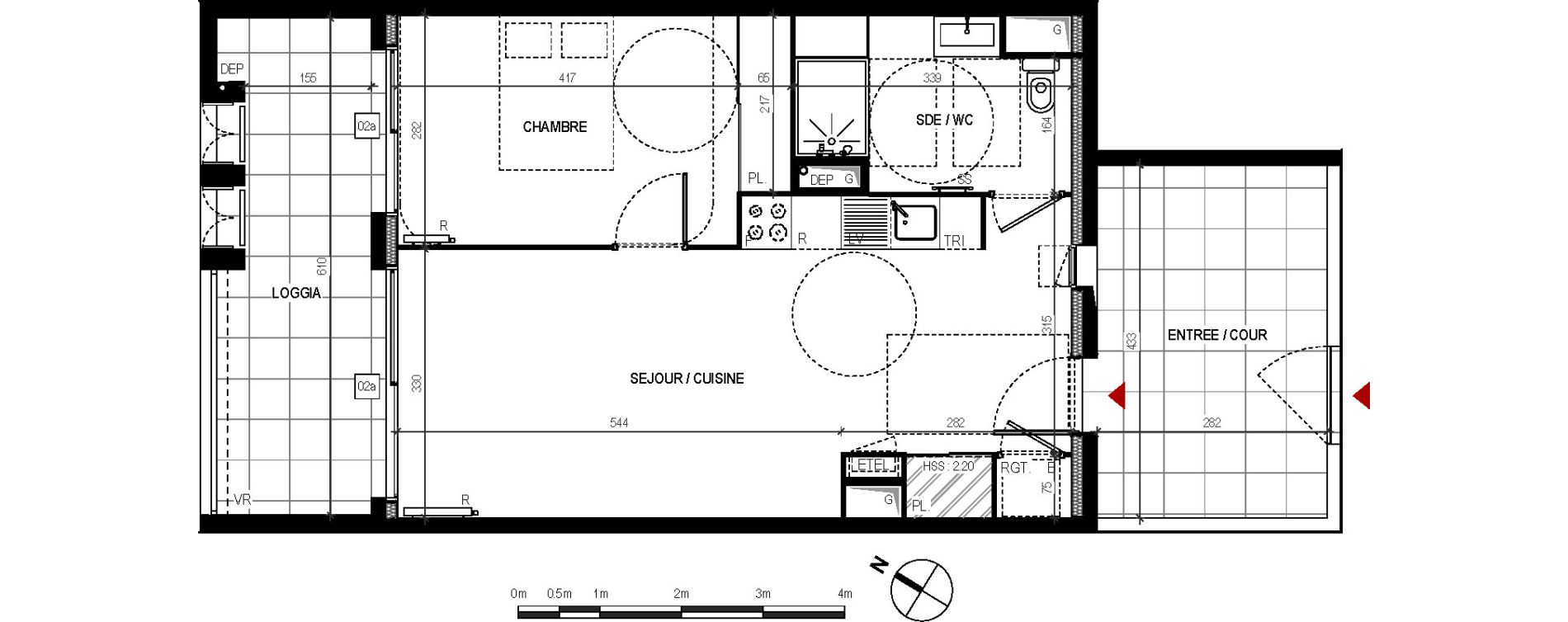 Appartement T2 de 48,10 m2 &agrave; Mauguio La font de mauguio
