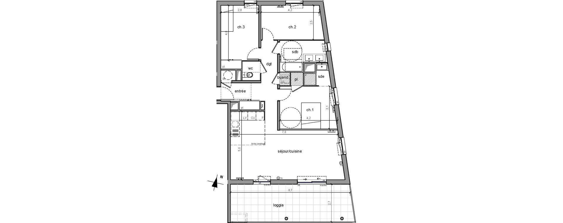 Appartement T4 de 92,90 m2 &agrave; Mauguio La font de mauguio