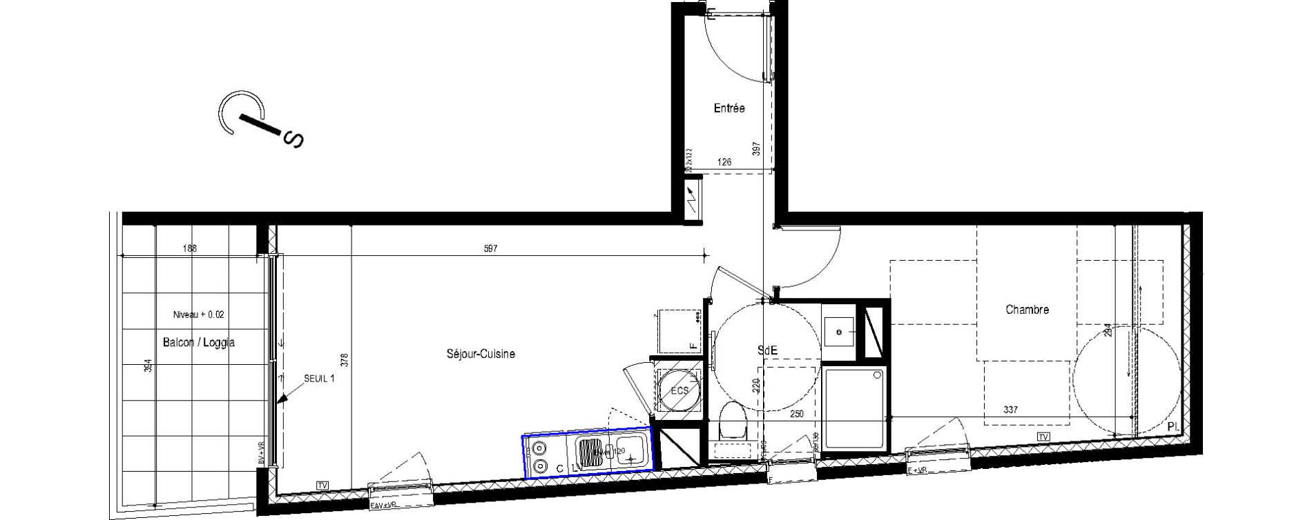 Appartement T2 de 44,50 m2 &agrave; Mauguio Centre