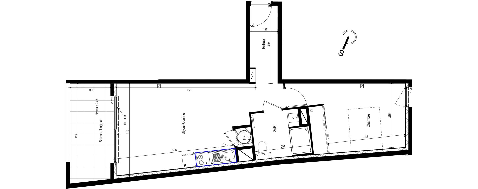 Appartement T2 de 46,75 m2 &agrave; Mauguio Centre