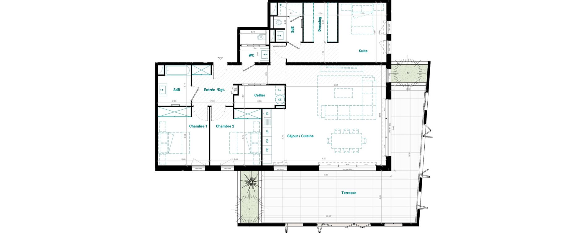 Appartement T4 de 131,96 m2 &agrave; Mauguio Centre