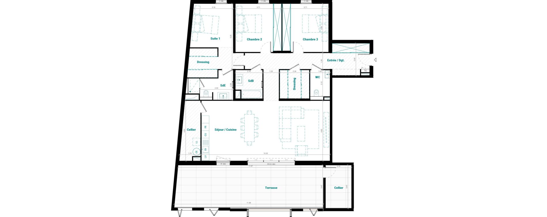 Appartement T4 de 145,32 m2 &agrave; Mauguio Centre