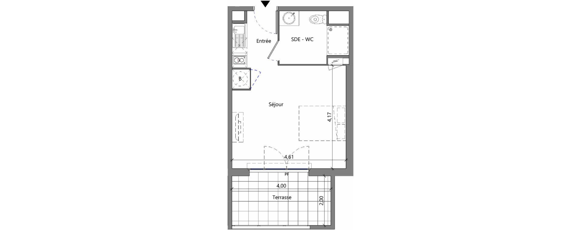 Appartement T1 de 28,15 m2 &agrave; M&egrave;ze Centre