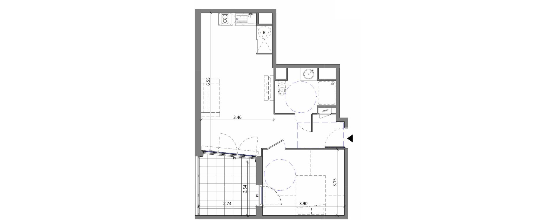 Appartement T2 de 45,00 m2 &agrave; M&egrave;ze Centre