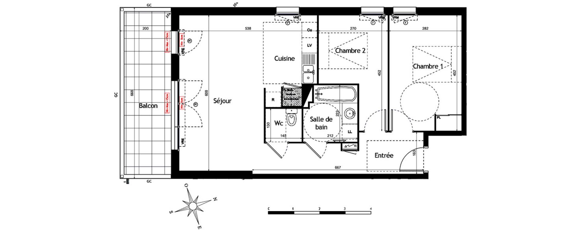 Appartement T3 de 63,50 m2 &agrave; M&egrave;ze Centre