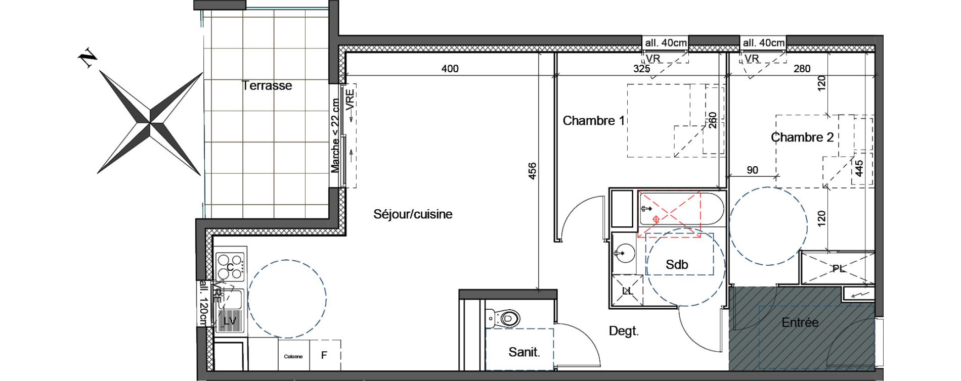 Appartement T3 de 65,65 m2 &agrave; Montpellier Ovalie