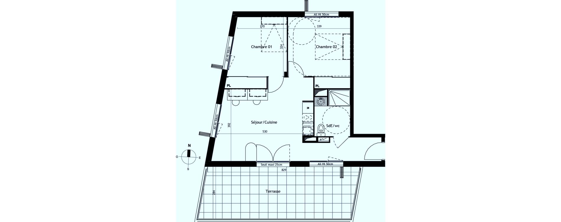 Appartement T3 de 54,40 m2 &agrave; Montpellier Centre