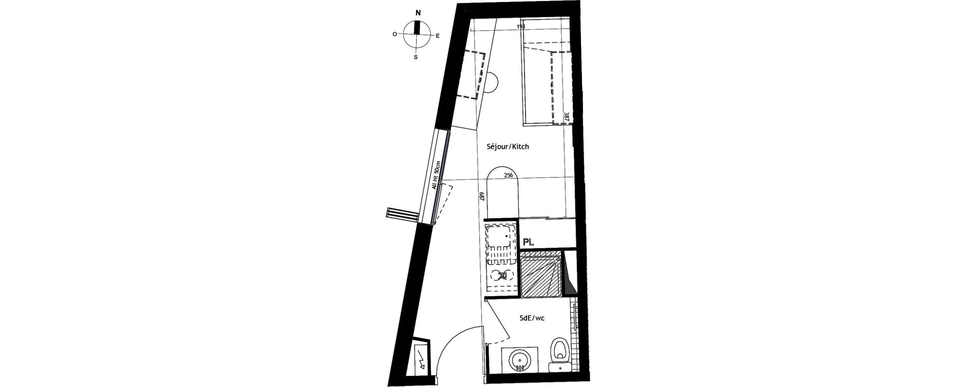 Appartement T1 de 17,40 m2 &agrave; Montpellier Montpellier grammont