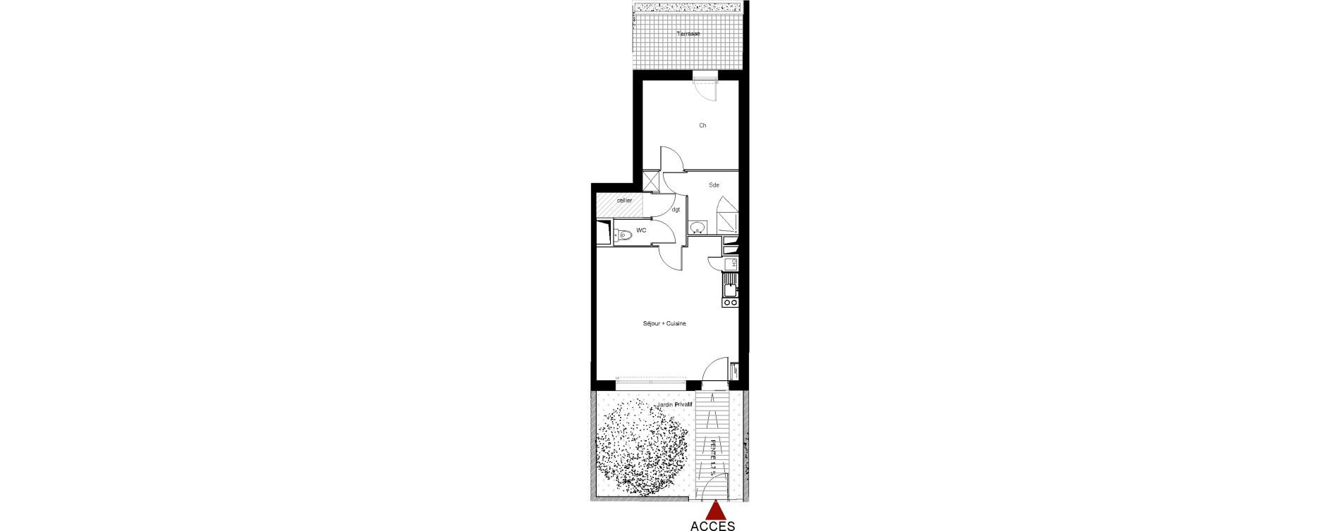 Appartement T2 de 46,40 m2 &agrave; Montpellier La restanque