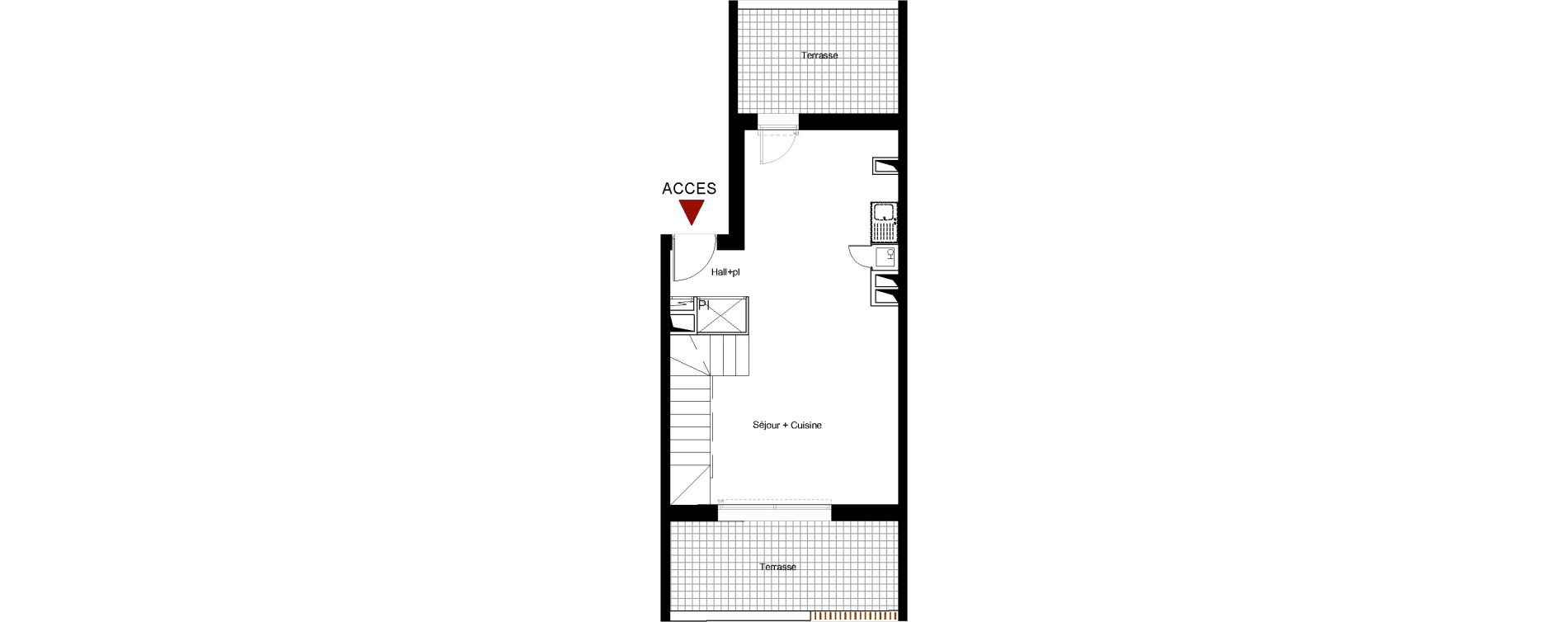 Duplex T3 de 69,30 m2 &agrave; Montpellier La restanque