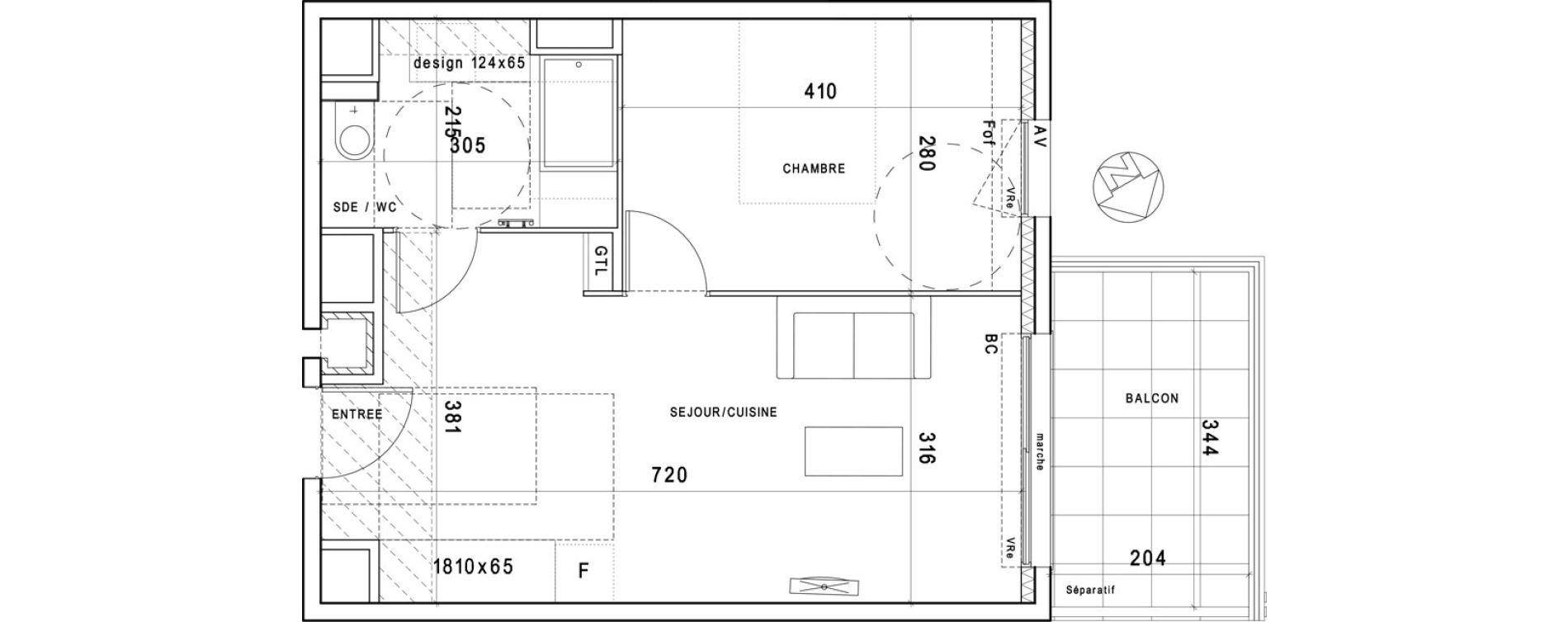 Appartement T2 de 40,40 m2 &agrave; Montpellier Estanove