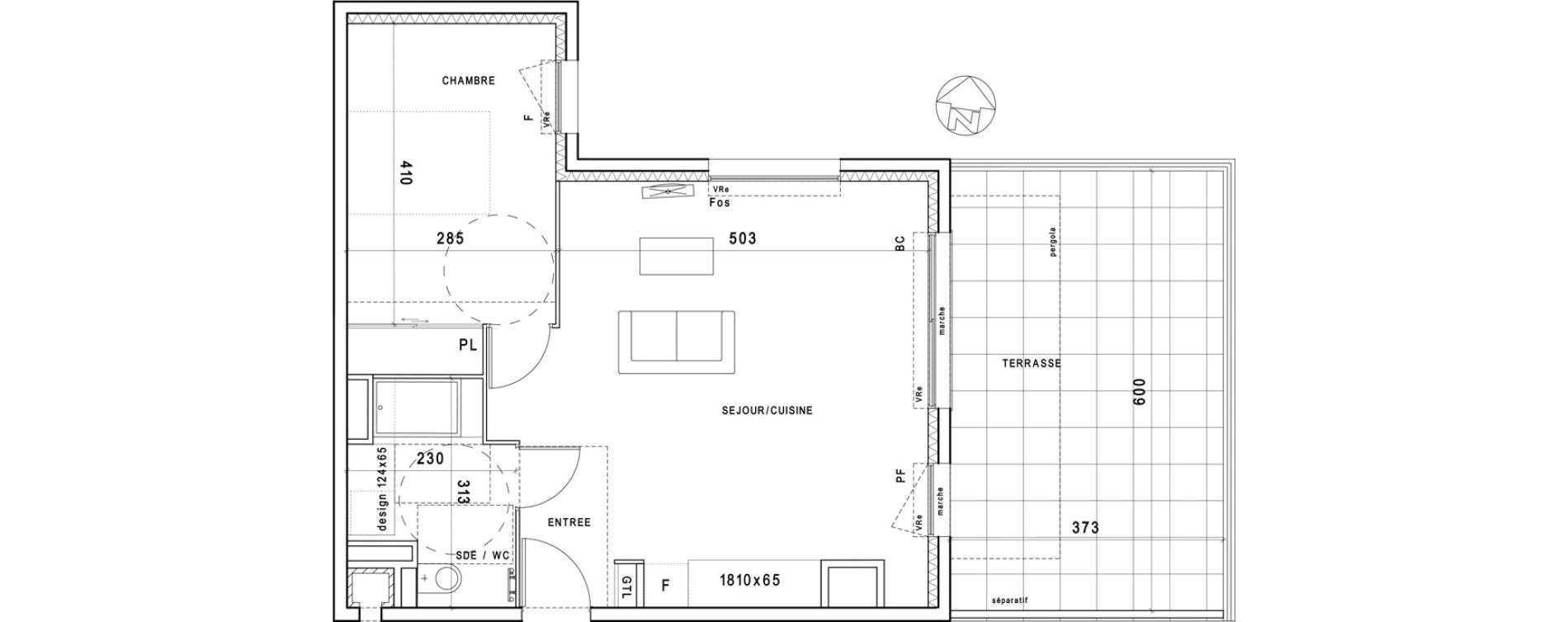 Appartement T2 de 49,91 m2 &agrave; Montpellier Estanove
