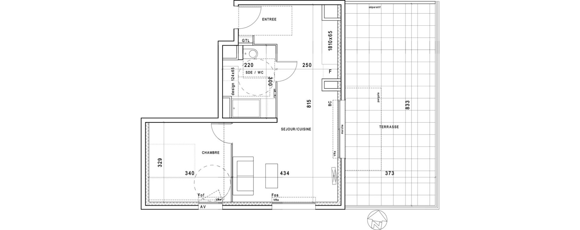 Appartement T2 de 45,12 m2 &agrave; Montpellier Estanove