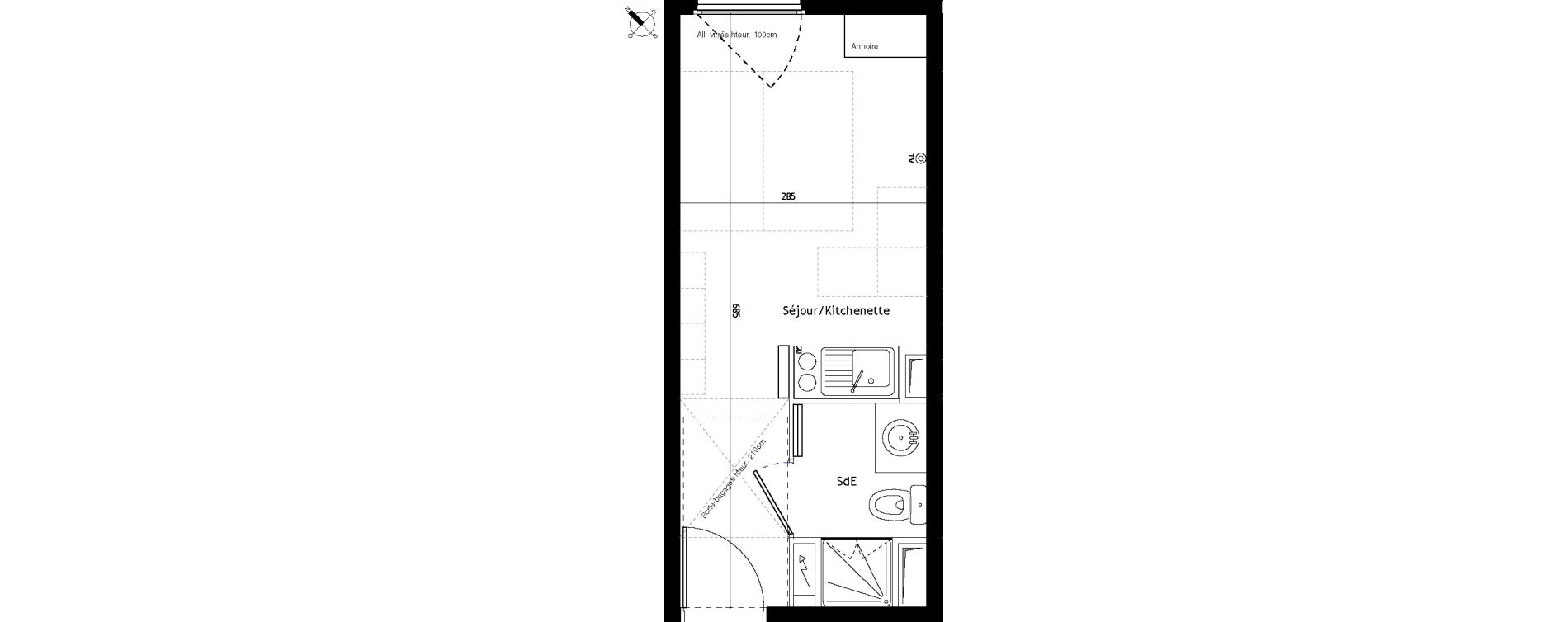 Appartement T1 de 18,60 m2 &agrave; Montpellier Saint-&eacute;loi