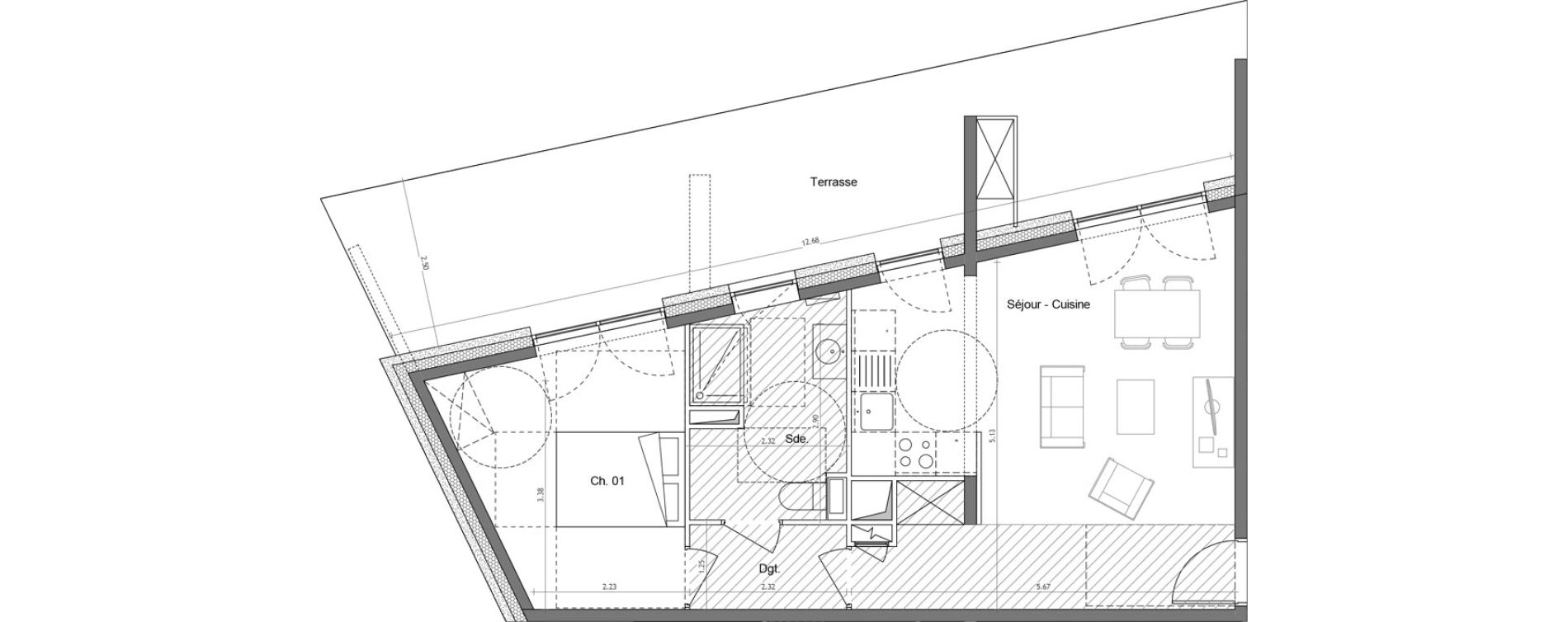 Appartement T2 de 50,86 m2 &agrave; Montpellier La rauze