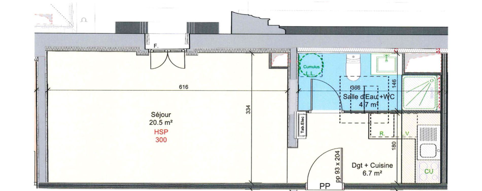 Appartement T1 de 31,90 m2 &agrave; Montpellier Les grezes