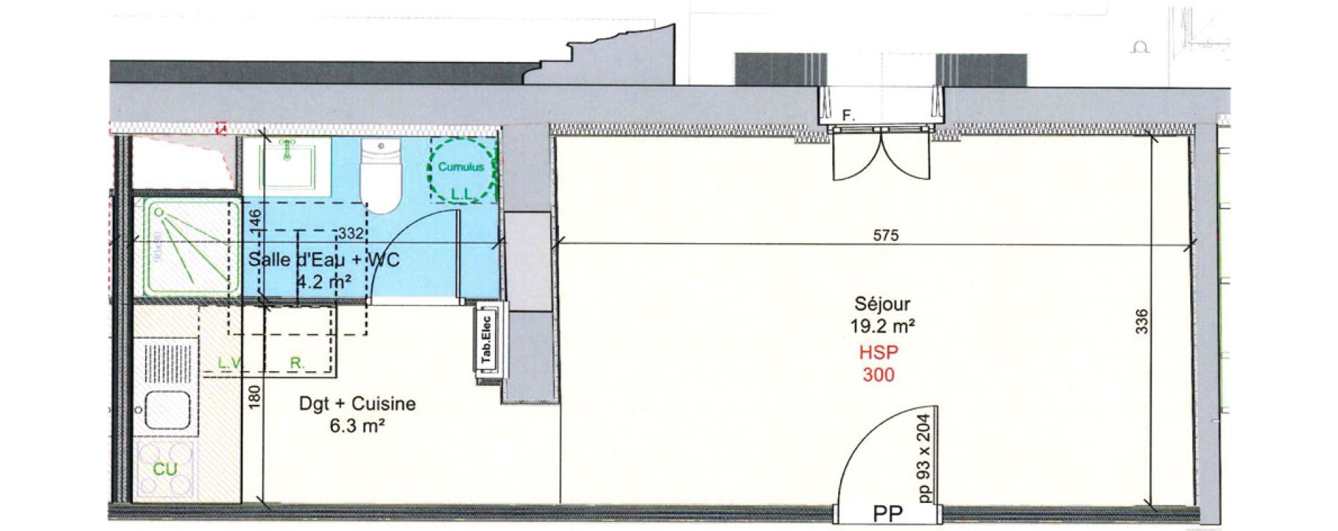 Appartement T1 de 29,70 m2 &agrave; Montpellier Les grezes