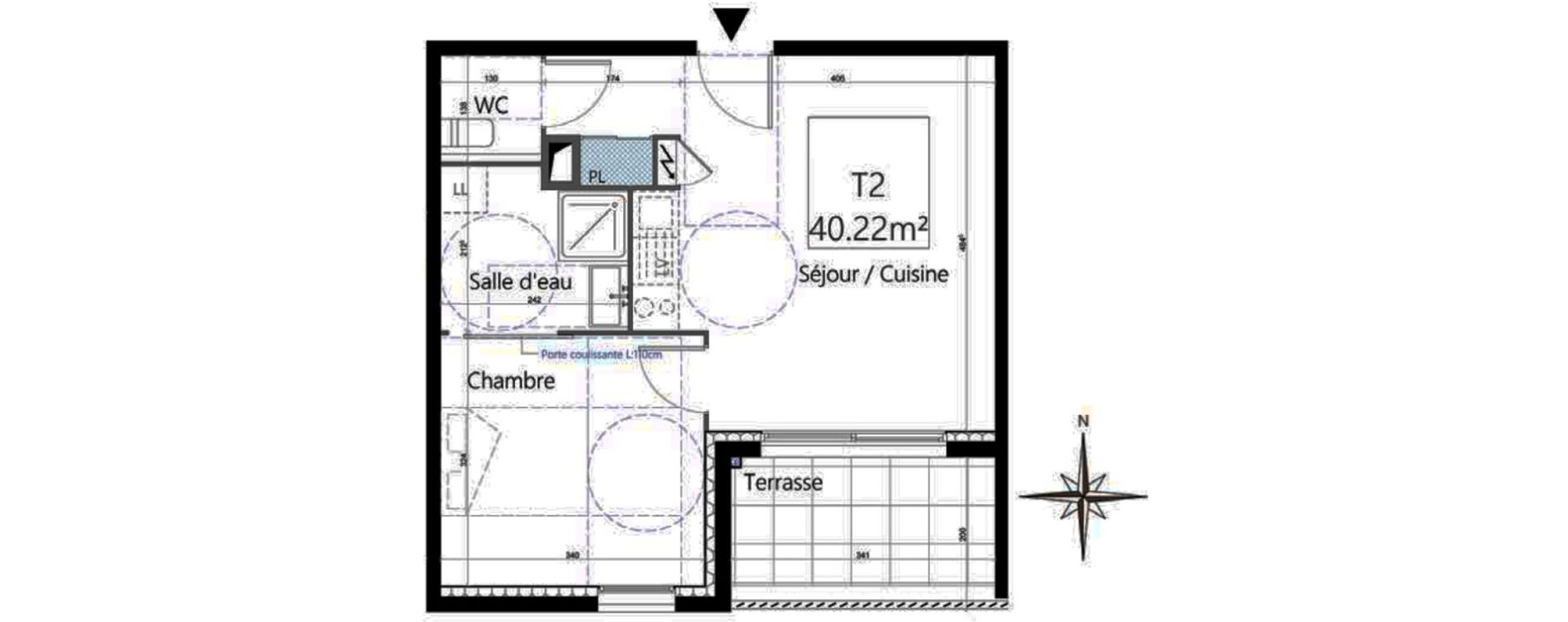 Appartement T2 de 40,22 m2 &agrave; Montpellier Ovalie