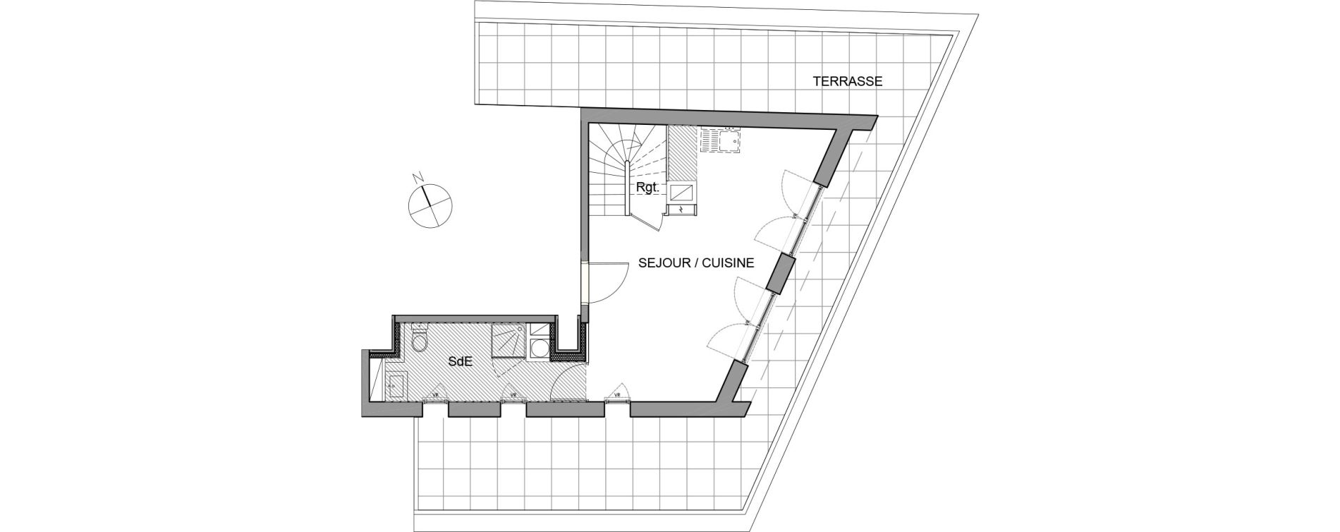 Duplex T3 de 68,43 m2 &agrave; Montpellier Aiguelongue