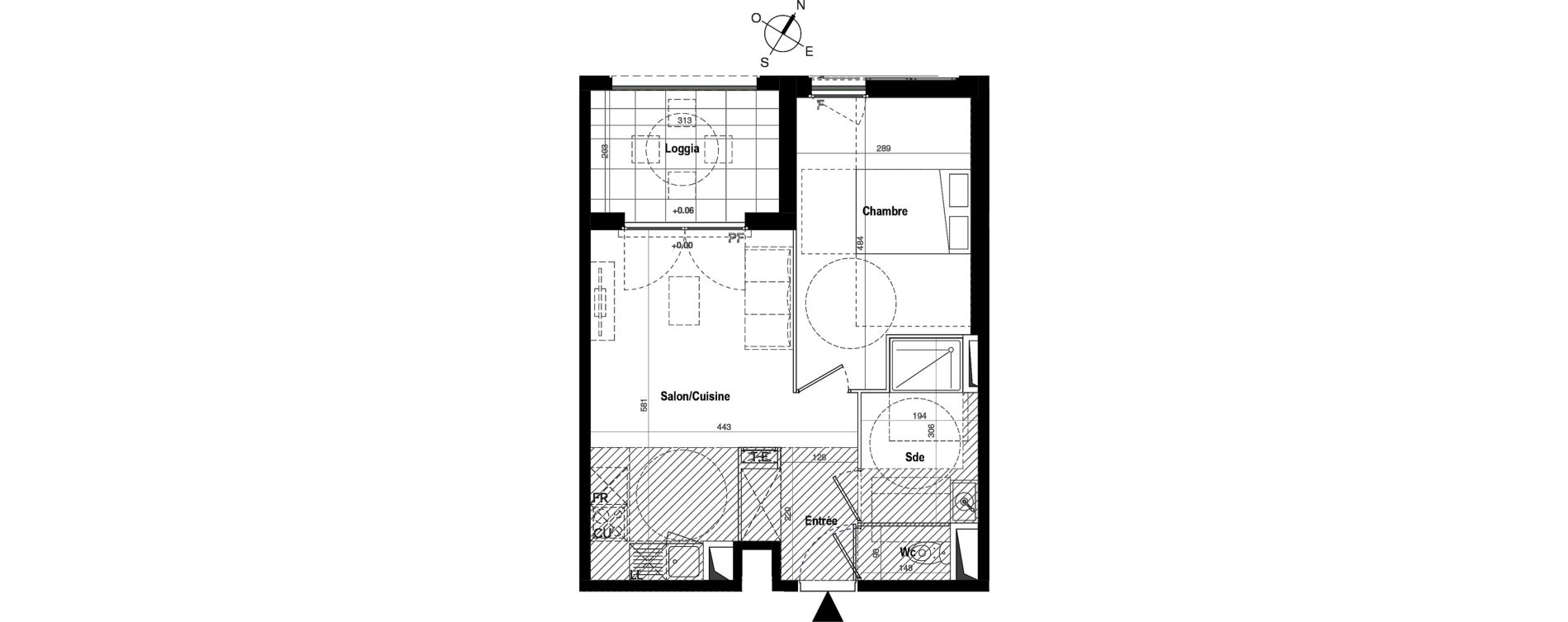 Appartement T2 de 41,06 m2 &agrave; Montpellier Montcalm