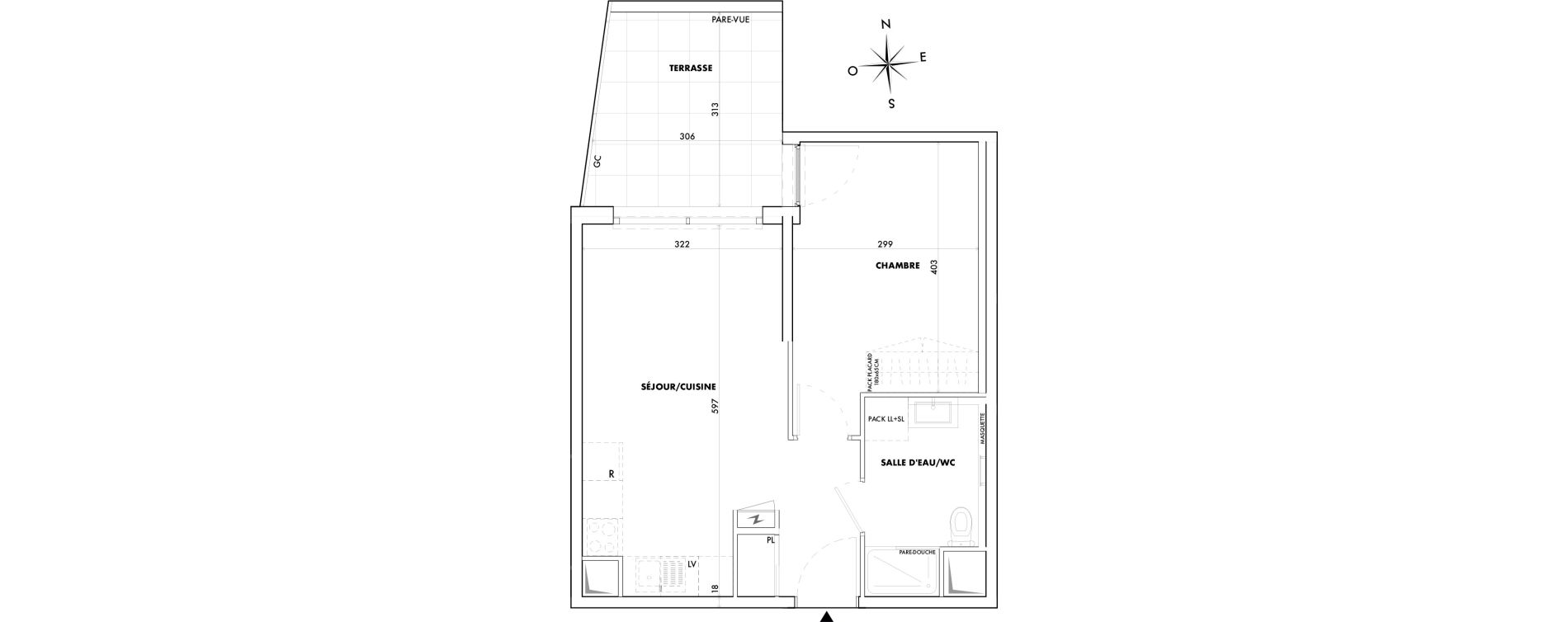 Appartement T2 de 40,10 m2 &agrave; Montpellier Montpellier centre