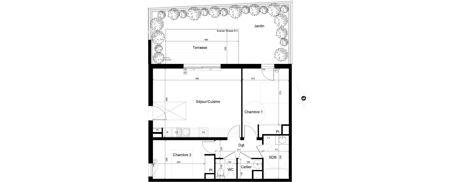 Appartement T3 de 62,51 m2 &agrave; Montpellier Malbosc