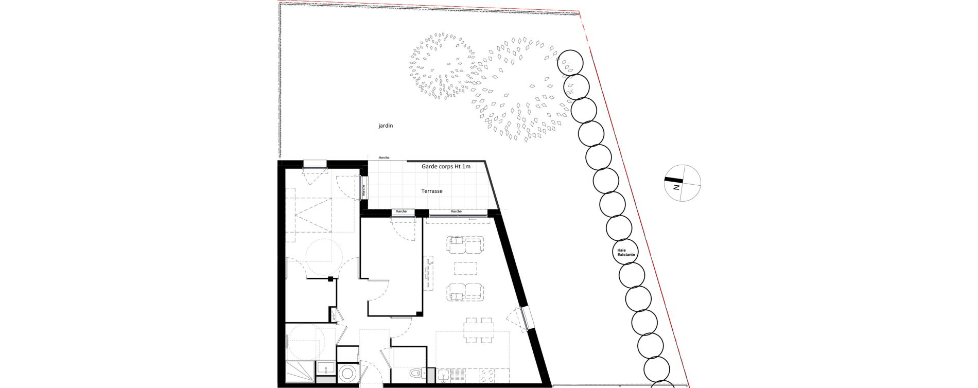 Appartement T3 de 67,40 m2 &agrave; Montpellier Plan des 4 seigneurs