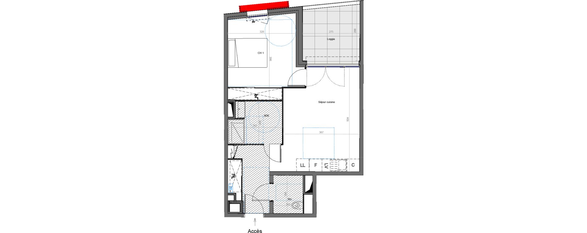 Appartement T2 de 45,40 m2 &agrave; Montpellier Les aiguerelles