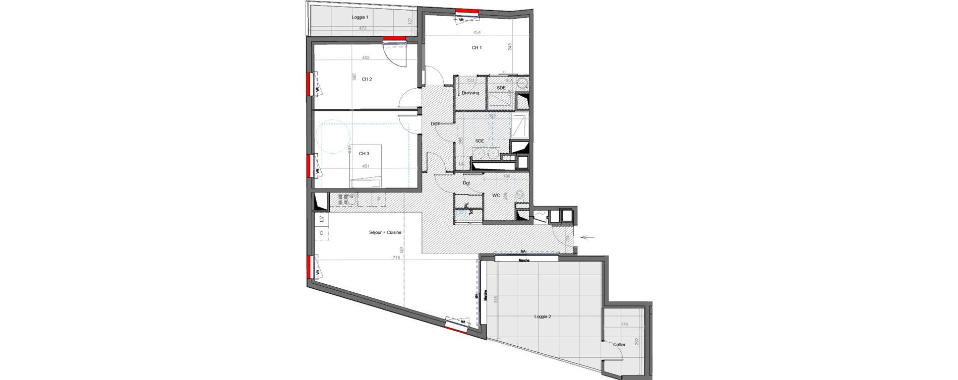 Appartement T4 de 101,00 m2 &agrave; Montpellier Les aiguerelles