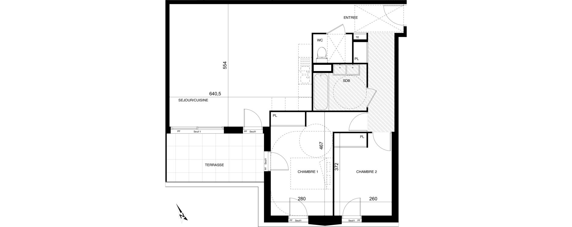 Appartement T3 de 76,39 m2 &agrave; Montpellier Cit&eacute; cr&eacute;ative