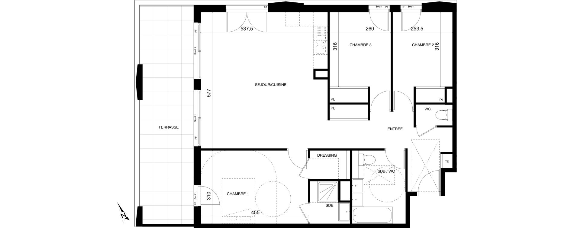 Appartement T4 de 88,20 m2 &agrave; Montpellier Cit&eacute; cr&eacute;ative