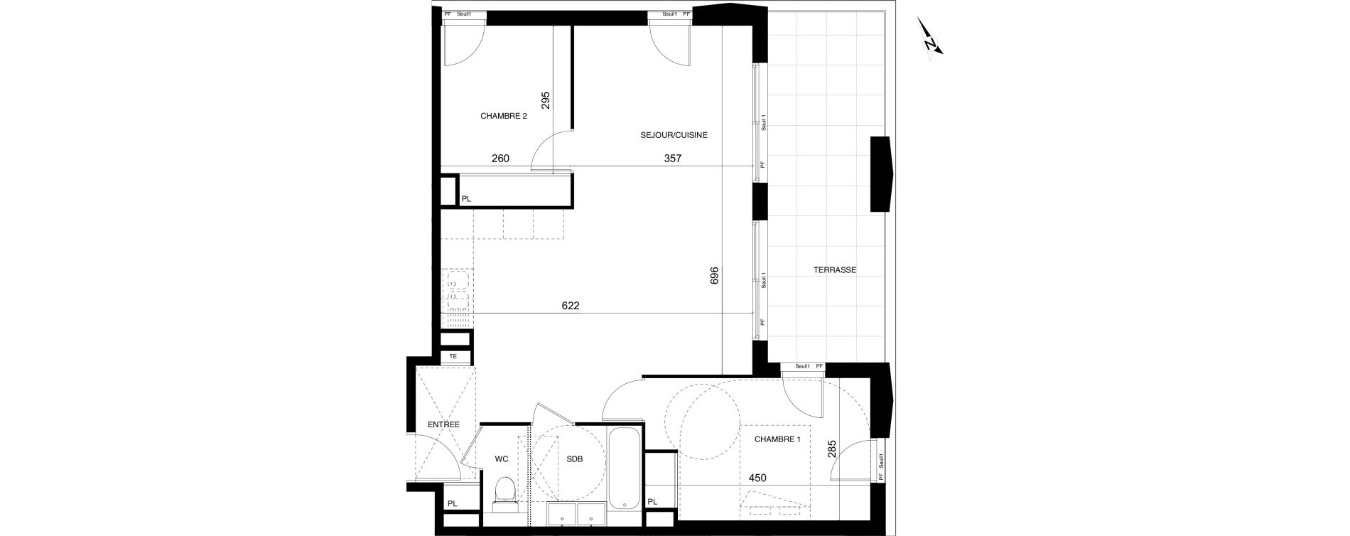 Appartement T3 de 67,55 m2 &agrave; Montpellier Cit&eacute; cr&eacute;ative