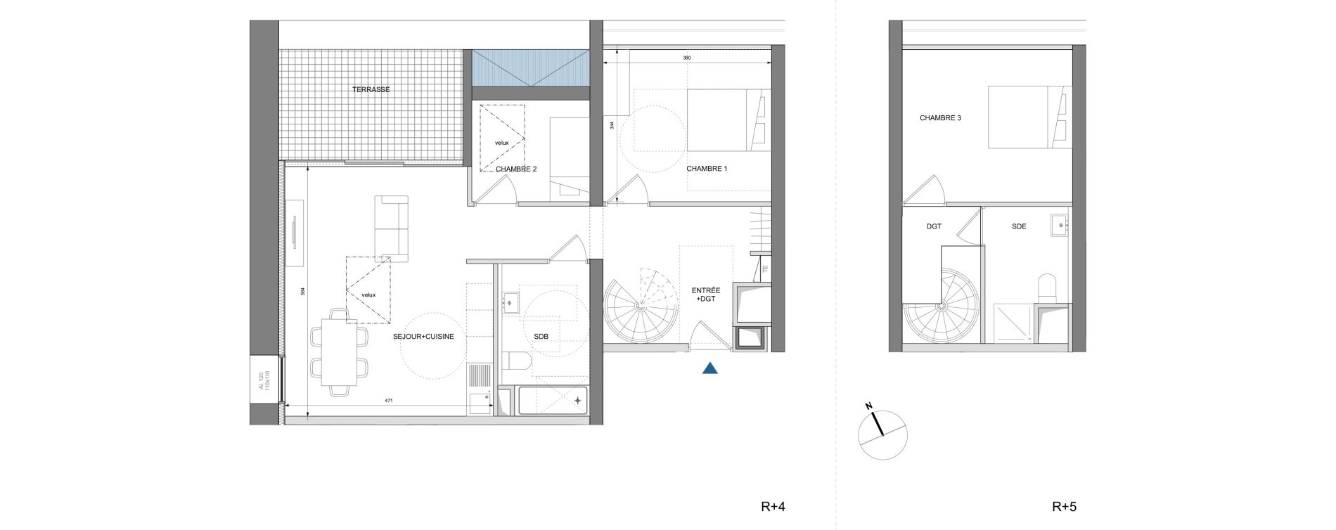 Appartement T4 de 85,20 m2 &agrave; Montpellier Cit&eacute; cr&eacute;ative