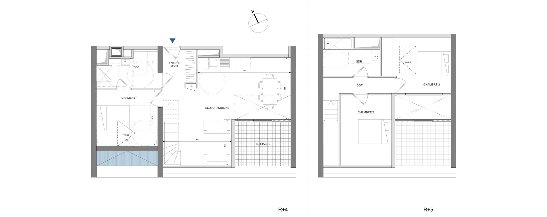 Appartement T4 de 85,90 m2 &agrave; Montpellier Cit&eacute; cr&eacute;ative