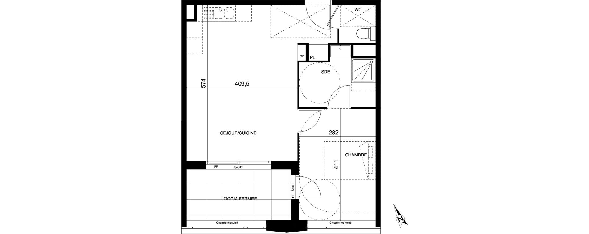 Appartement T2 de 44,58 m2 &agrave; Montpellier Cit&eacute; cr&eacute;ative