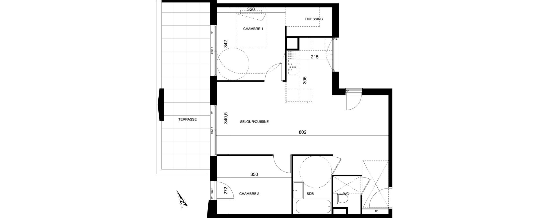 Appartement T3 de 64,60 m2 &agrave; Montpellier Cit&eacute; cr&eacute;ative