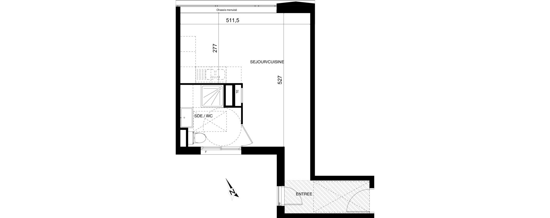 Appartement T1 de 31,56 m2 &agrave; Montpellier Cit&eacute; cr&eacute;ative