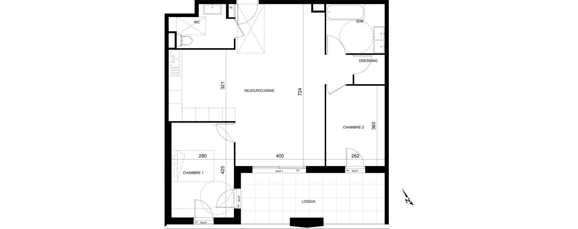 Appartement T3 de 73,35 m2 &agrave; Montpellier Cit&eacute; cr&eacute;ative