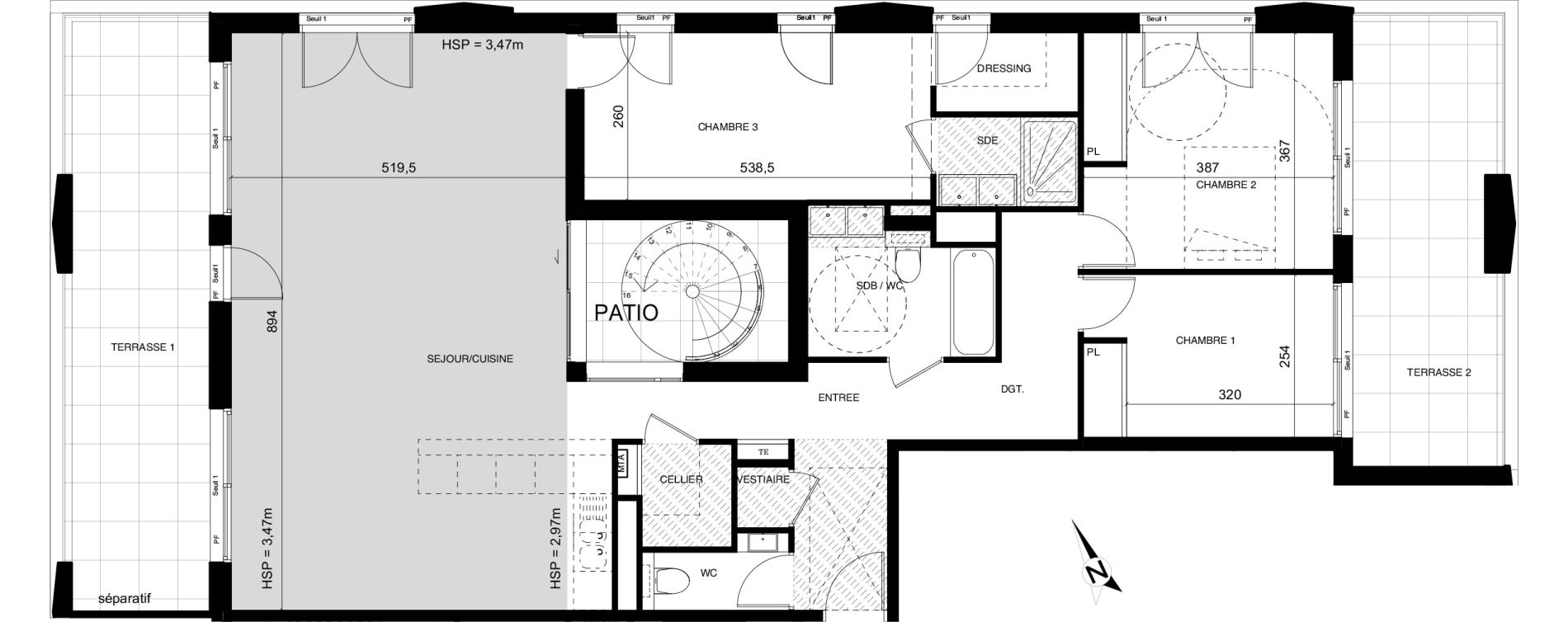 Appartement T4 de 118,72 m2 &agrave; Montpellier Cit&eacute; cr&eacute;ative