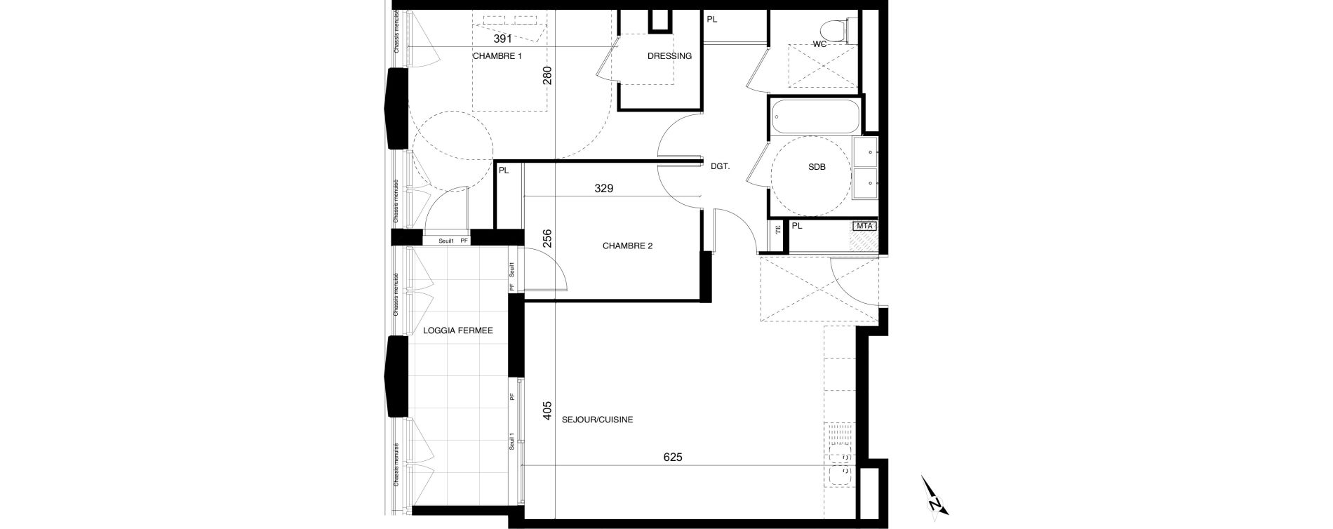 Appartement T3 de 67,57 m2 &agrave; Montpellier Cit&eacute; cr&eacute;ative