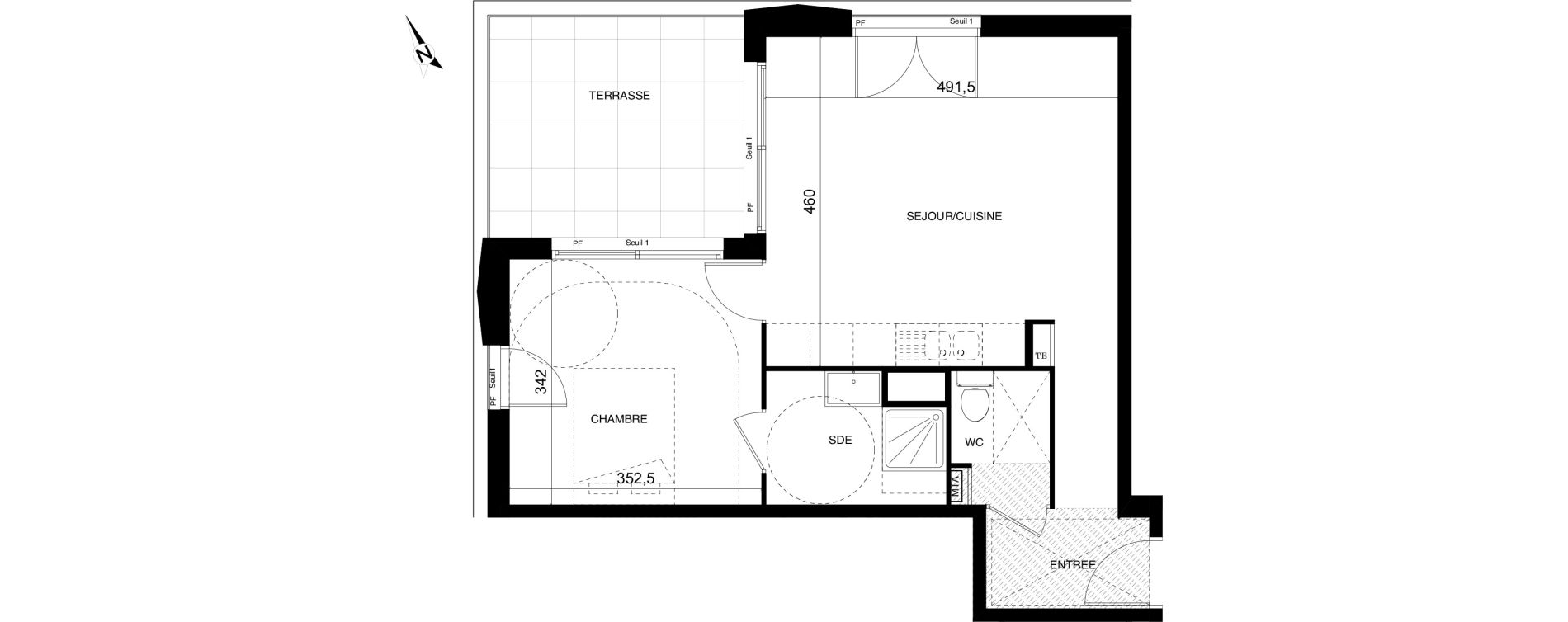 Appartement T2 de 46,19 m2 &agrave; Montpellier Cit&eacute; cr&eacute;ative