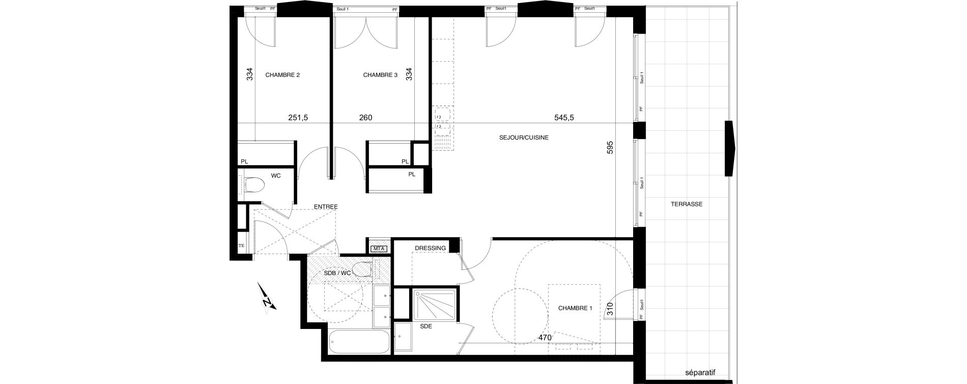 Appartement T4 de 88,14 m2 &agrave; Montpellier Cit&eacute; cr&eacute;ative
