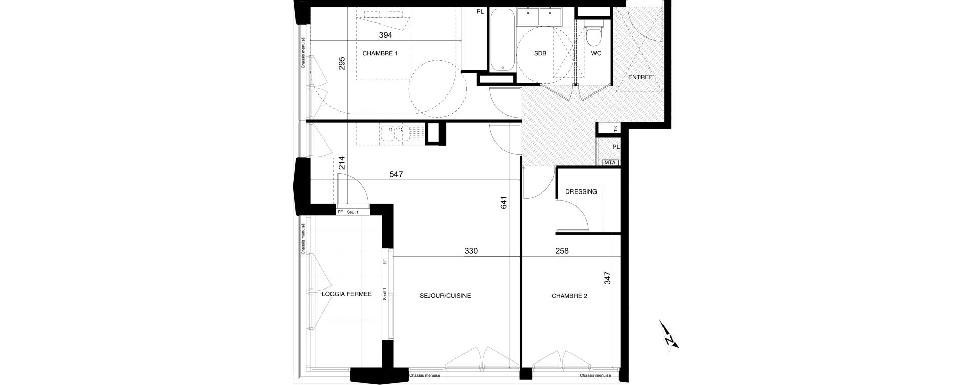 Appartement T3 de 67,73 m2 &agrave; Montpellier Cit&eacute; cr&eacute;ative