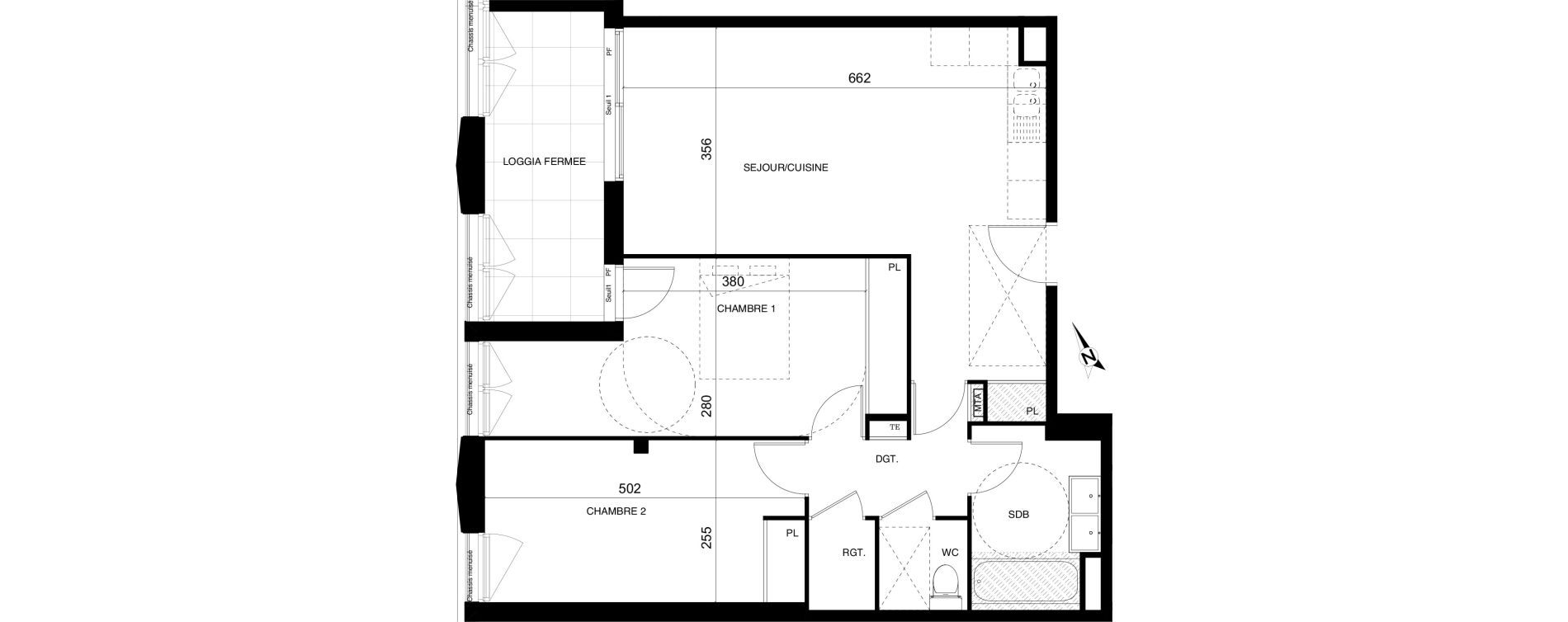 Appartement T3 de 69,13 m2 &agrave; Montpellier Cit&eacute; cr&eacute;ative