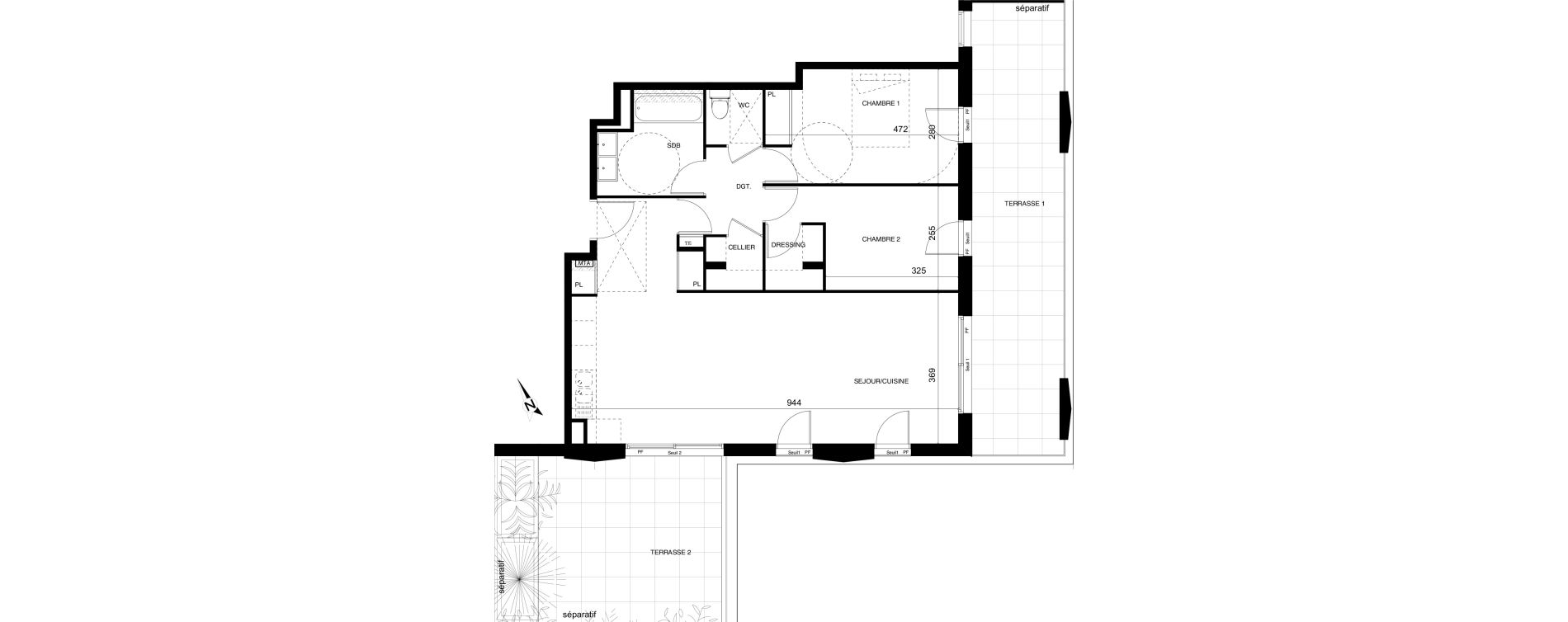Appartement T3 de 77,73 m2 &agrave; Montpellier Cit&eacute; cr&eacute;ative