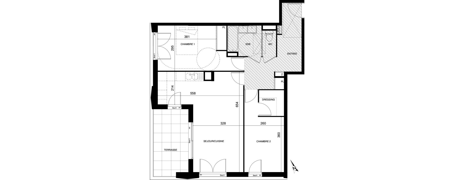 Appartement T3 de 70,87 m2 &agrave; Montpellier Cit&eacute; cr&eacute;ative