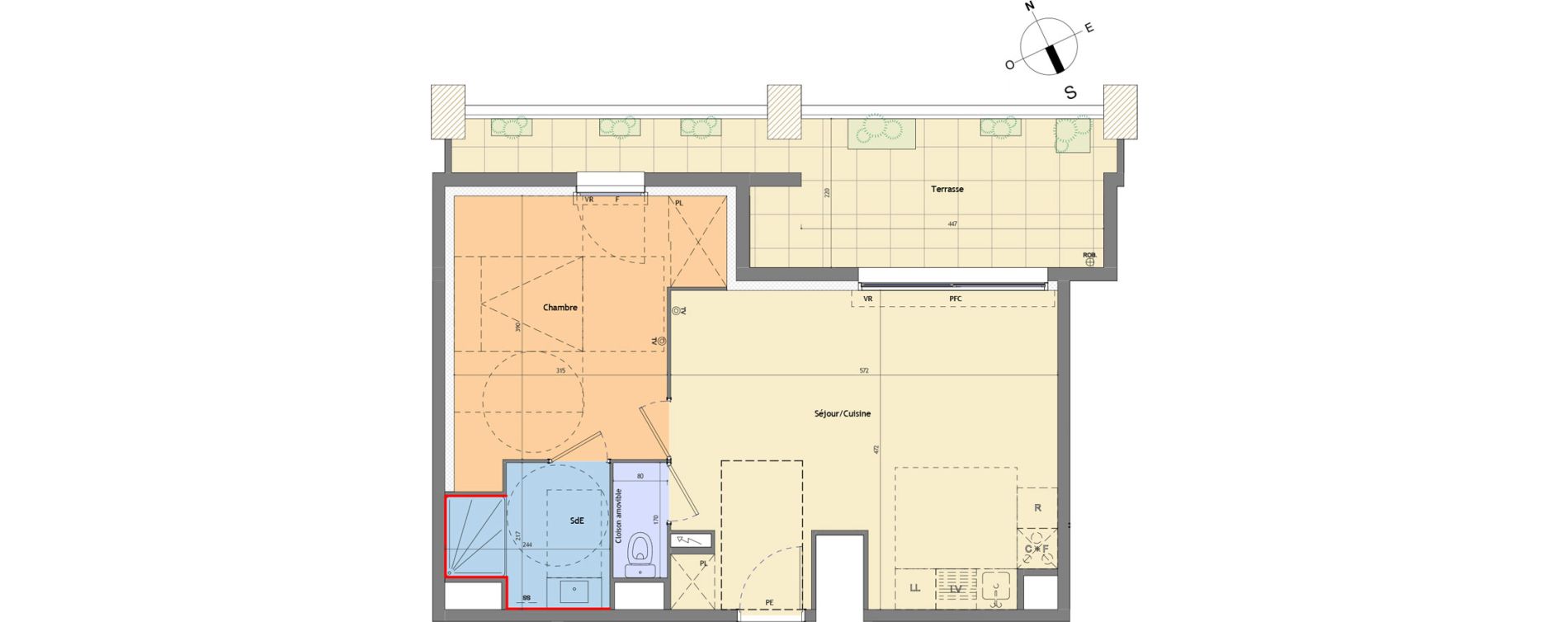 Appartement T2 de 45,00 m2 &agrave; Montpellier Estanove