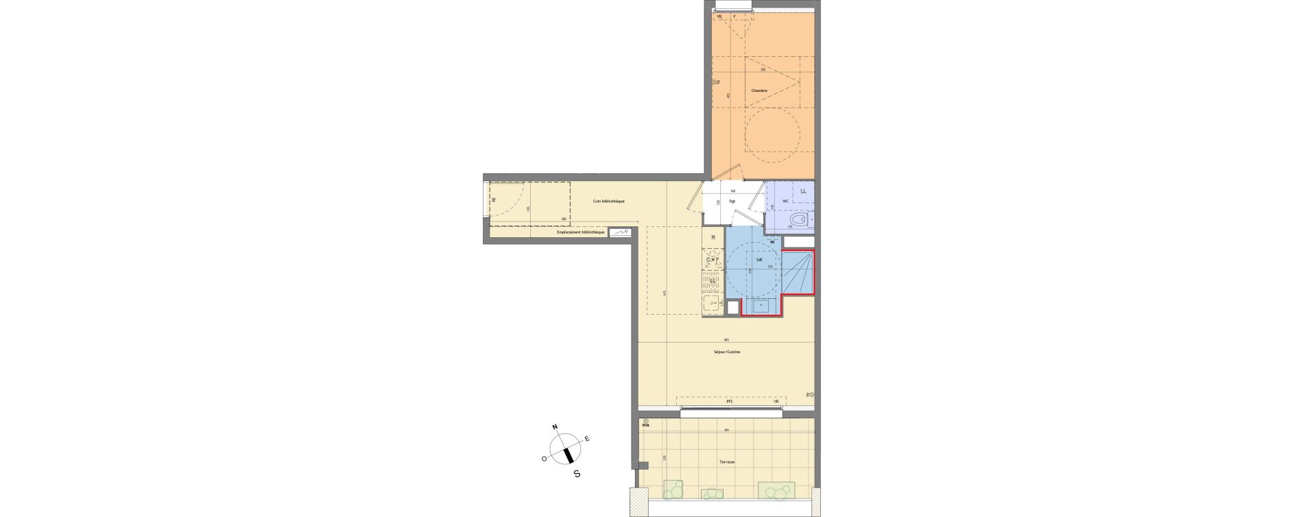 Appartement T2 de 47,40 m2 &agrave; Montpellier Estanove