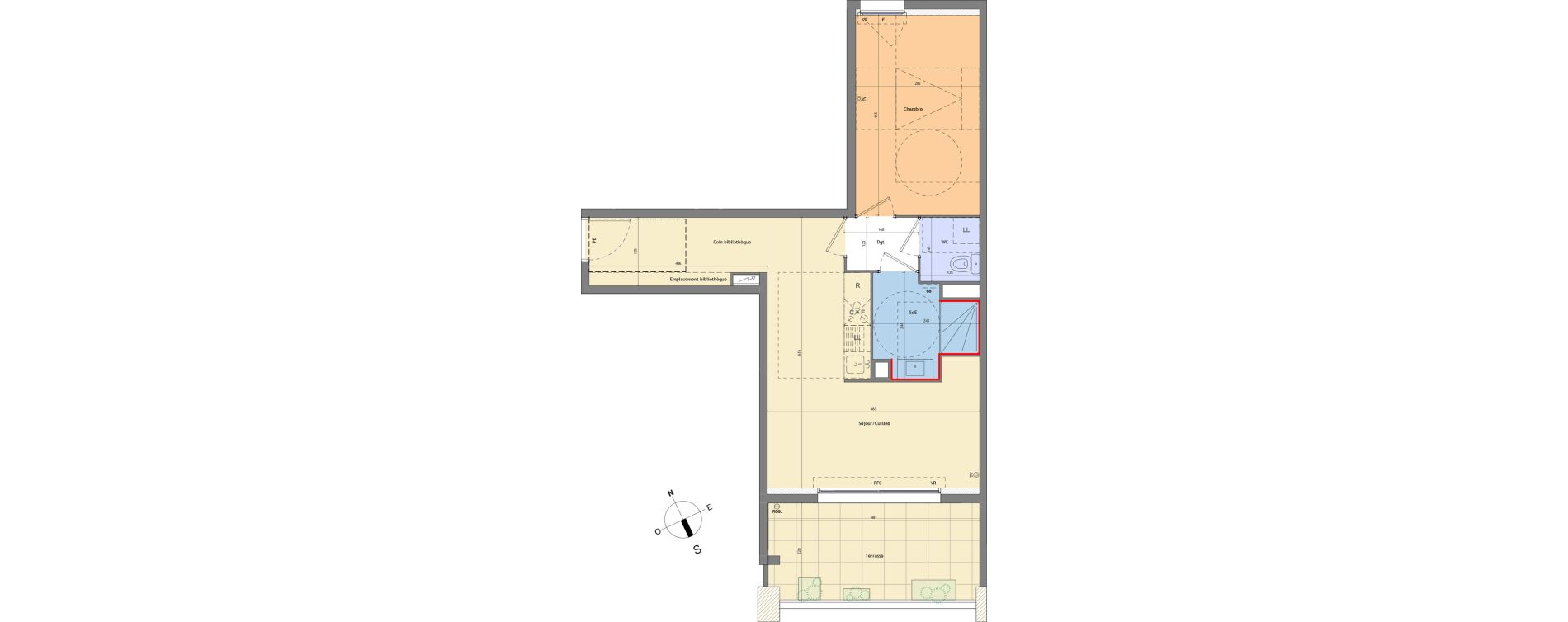 Appartement T2 de 47,40 m2 &agrave; Montpellier Estanove
